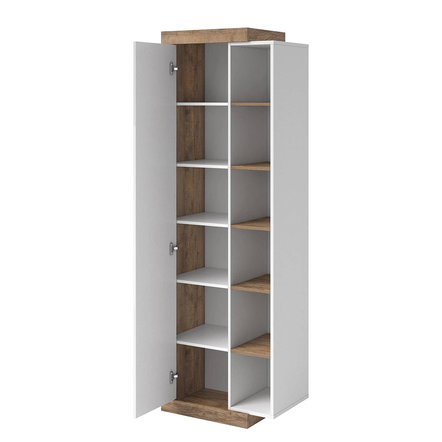 Loftscape Schrank Shipley - Hochglanz Weiß / Eiche Dekor 3 Loftscape Schrank Shipley - Hochglanz Weiß / Eiche Dekor – Bild 3