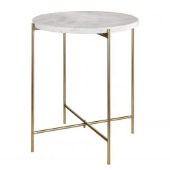 Butlers Beistelltisch MARBLE - Marmor / Eisen - Weiß