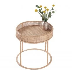 Butlers Beistelltisch BOHO LOUNGE - Rattan / Eisen - Natur -Wohnzimmermöbel boutique en ligne 1000344005 220406 050 DETAILS P000000001000344005