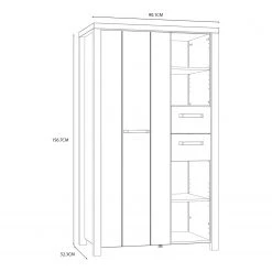 Red Living Highboard Westlock I - Esche Dekor / Schwarz -Wohnzimmermöbel boutique en ligne 1000344676 220414 500 SKETCH DETAILS P000000001000344676 sketch