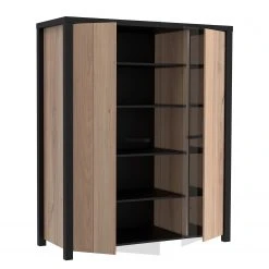 Red Living Highboard Westlock II - Esche Dekor / Schwarz -Wohnzimmermöbel boutique en ligne 1000344677 220414 040 DETAILS P000000001000344677