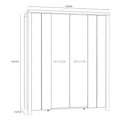 Red Living Highboard Westlock II - Esche Dekor / Schwarz -Wohnzimmermöbel boutique en ligne 1000344677 220414 500 SKETCH DETAILS P000000001000344677 sketch