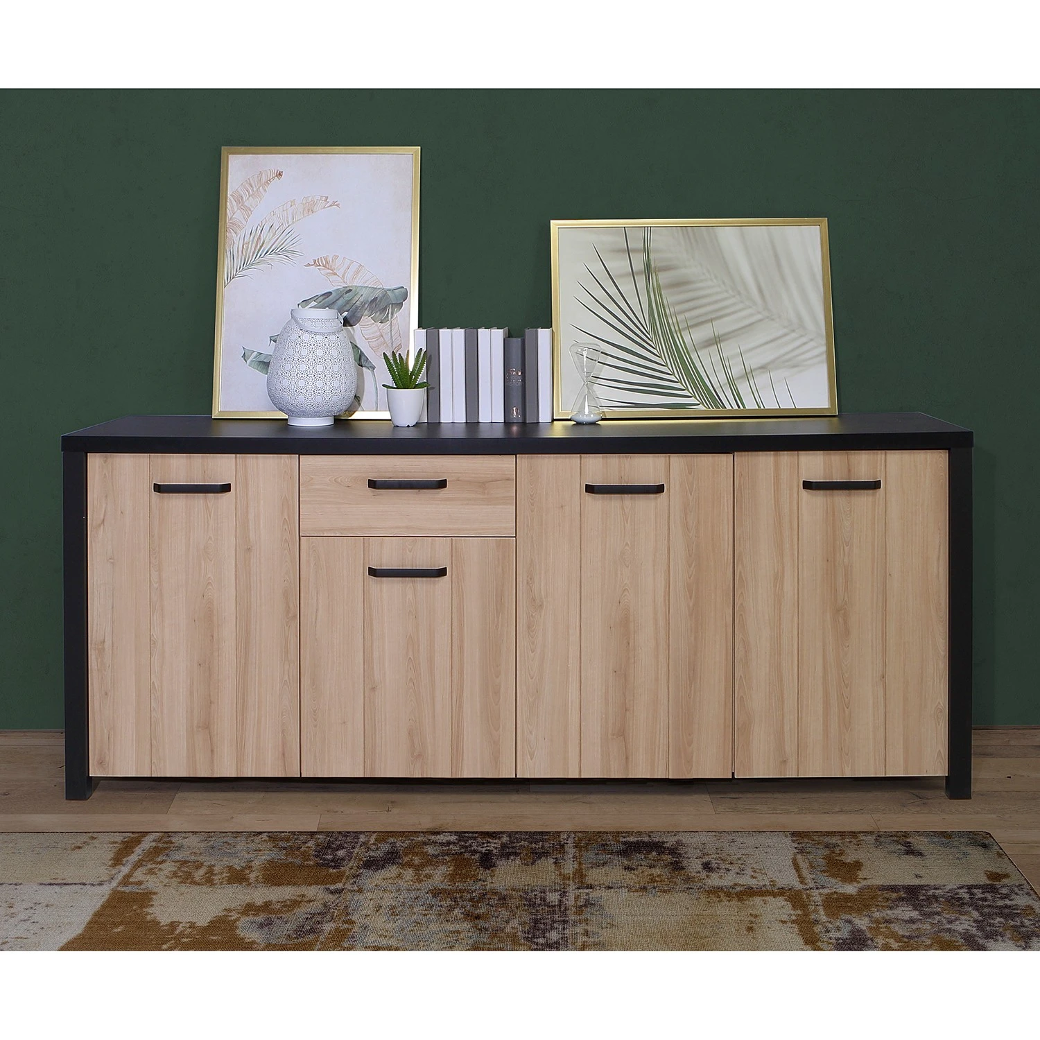 Red Living Sideboard Westlock II - Esche Dekor / Schwarz 2 Red Living Sideboard Westlock II - Esche Dekor / Schwarz – Bild 2