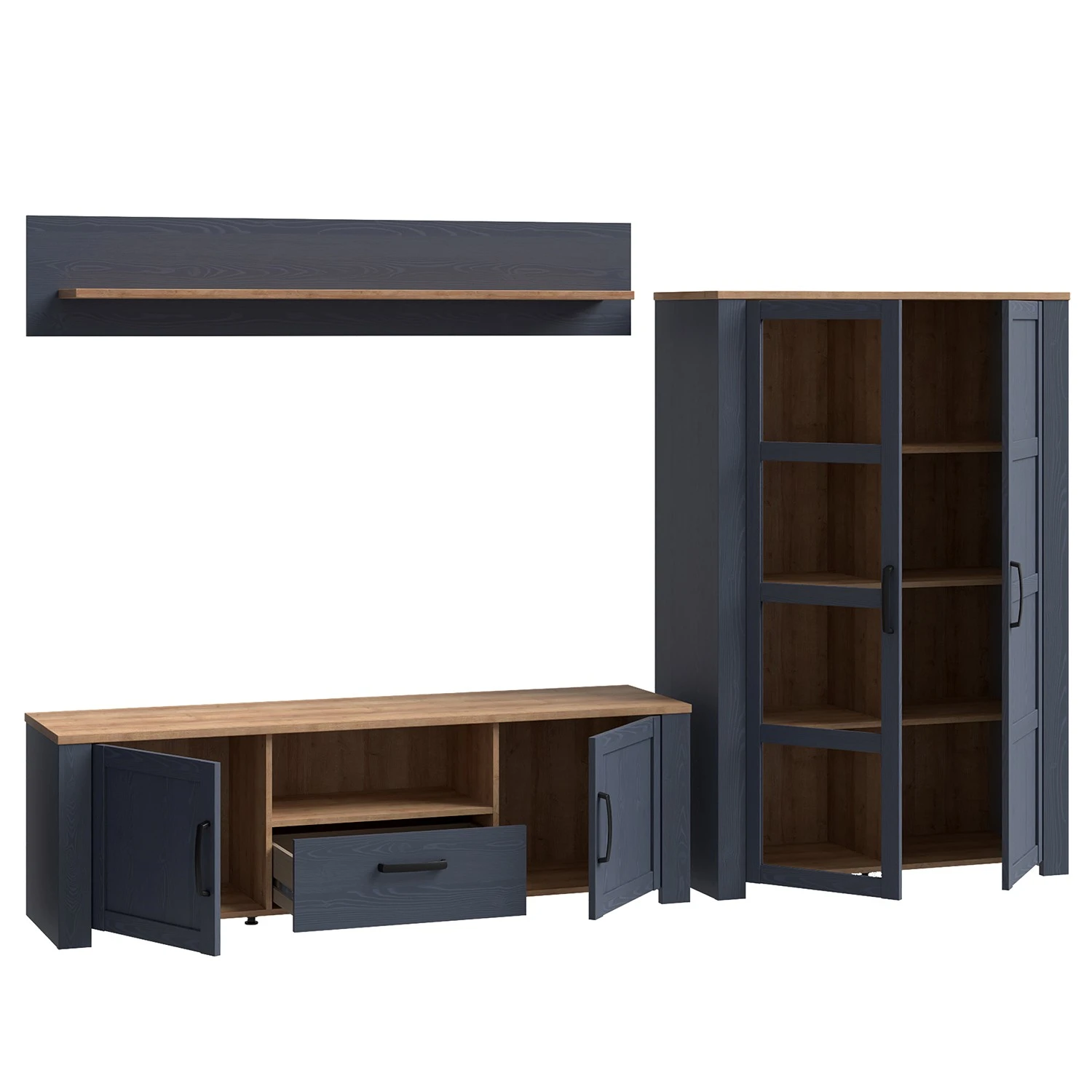 Ridgevalley Wohnwand Vassia I (3-teilig) - Eiche Navy Dekor / Eiche Riviera Dekor 8 Ridgevalley Wohnwand Vassia I (3-teilig) - Eiche Navy Dekor / Eiche Riviera Dekor – Bild 8