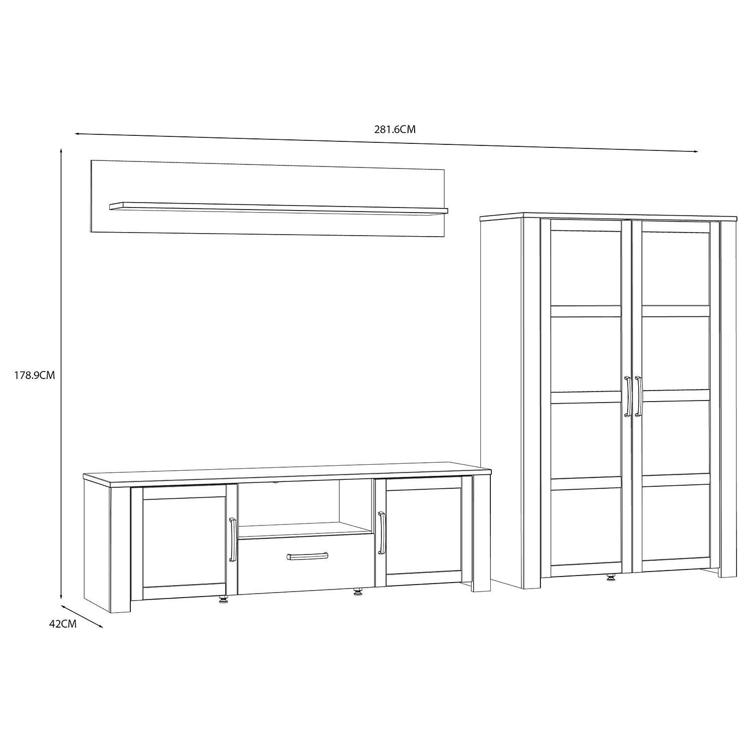 Ridgevalley Wohnwand Vassia I (3-teilig) - Eiche Navy Dekor / Eiche Riviera Dekor 9 Ridgevalley Wohnwand Vassia I (3-teilig) - Eiche Navy Dekor / Eiche Riviera Dekor – Bild 9