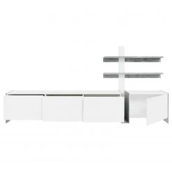 Loftscape Wohnwand Urban II (3-teilig) - Inkl. Beleuchtung - Weiß / Eiche Grau Dekor -Wohnzimmermöbel boutique en ligne 1000344692 220414 040 DETAILS P000000001000344692