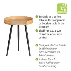 WENKO Beistelltisch Loft - Bambus massiv / Metall - Bambus / Schwarz 13 WENKO Beistelltisch Loft - Bambus massiv / Metall - Bambus / Schwarz -Wohnzimmermöbel boutique en ligne 1000345609 220412 050 DETAILS P000000001000345609
