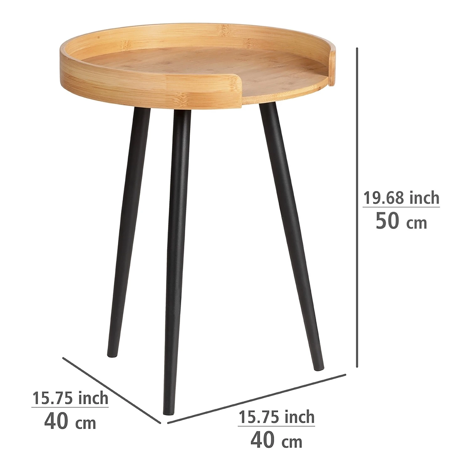 WENKO Beistelltisch Loft - Bambus massiv / Metall - Bambus / Schwarz 8 WENKO Beistelltisch Loft - Bambus massiv / Metall - Bambus / Schwarz – Bild 8