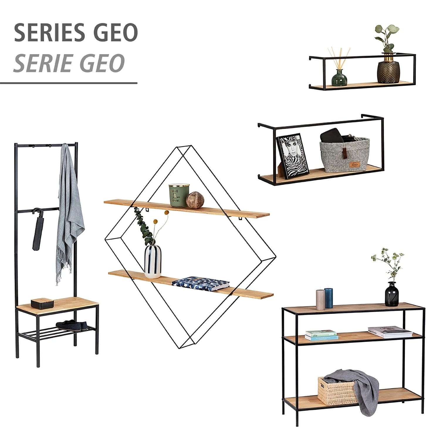 WENKO Konsolentisch Geo - Bambus massiv / Metall - Bambus / Schwarz 9 WENKO Konsolentisch Geo - Bambus massiv / Metall - Bambus / Schwarz – Bild 9