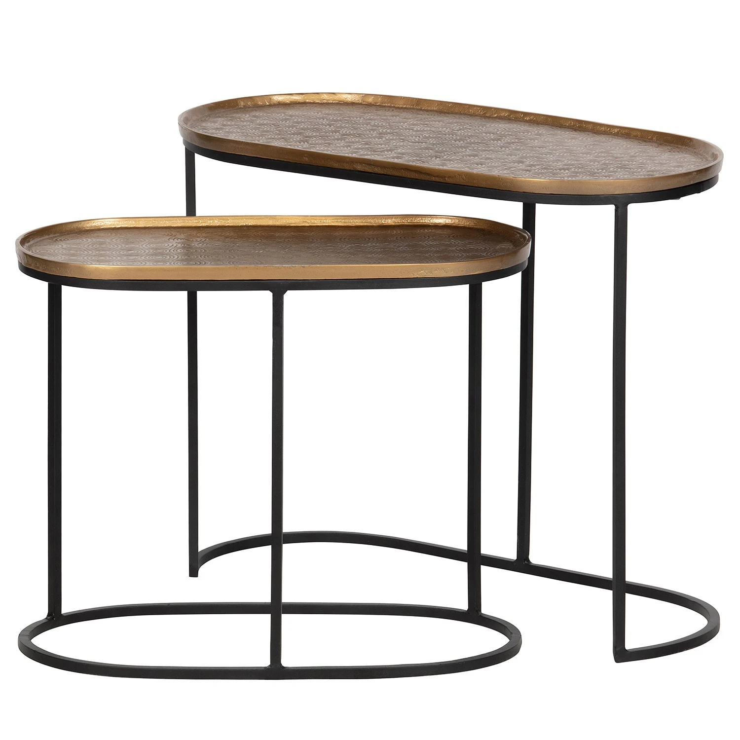 Red Living Beistelltisch Yantai (2er-Set) - Metall - Messing / Schwarz 1 Red Living Beistelltisch Yantai (2er-Set) - Metall - Messing / Schwarz