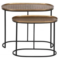 Red Living Beistelltisch Yantai (2er-Set) - Metall - Messing / Schwarz 6 Red Living Beistelltisch Yantai (2er-Set) - Metall - Messing / Schwarz -Wohnzimmermöbel boutique en ligne 1000345804 220428 030 DETAILS P000000001000345804