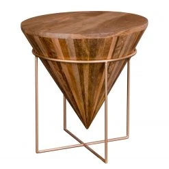 Naturoo Beistelltisch Rickman - Mango massiv / Metall - Mango / Gold