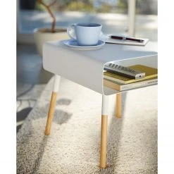 Yamazaki Beistelltisch Plain I - Esche massiv / Metall - Weiß -Wohnzimmermöbel boutique en ligne 1000347246 220505 030 DETAILS P000000001000347246