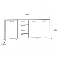 Loftscape Sideboard Ravenswood II - Altholz Dekor / Anthrazit -Wohnzimmermöbel boutique en ligne 1000348107 220603 500 SKETCH DETAILS P000000001000348107 sketch