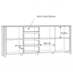 Loftscape Sideboard Ravenswood II - Altholz Dekor / Anthrazit -Wohnzimmermöbel boutique en ligne 1000348107 220603 501 SKETCH DETAILS P000000001000348107 sketch