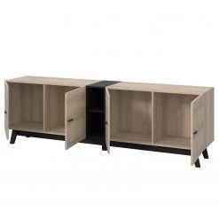 Loftscape Sideboard Pesaro II - Eiche Artisan Dekor / Schwarz - Breite: 200 cm -Wohnzimmermöbel boutique en ligne 1000348118 220603 040 DETAILS P000000001000348118