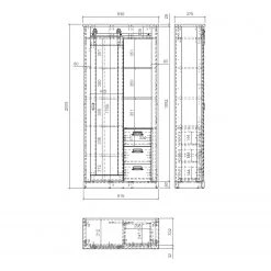 Ridgevalley Vitrinenschrank Shutter - Pinie Weiß Dekor -Wohnzimmermöbel boutique en ligne 1000348680 220505 501 SKETCH DETAILS P000000001000348680 sketch