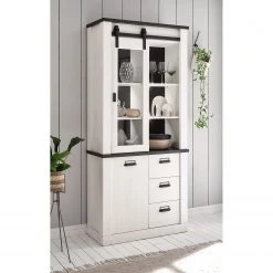 Ridgevalley Wohnwand Shutter IV (4-teilig) - Pinie Weiß Dekor -Wohnzimmermöbel boutique en ligne 1000348729 220505 022 MOOD DETAILS P000000001000348729 mood