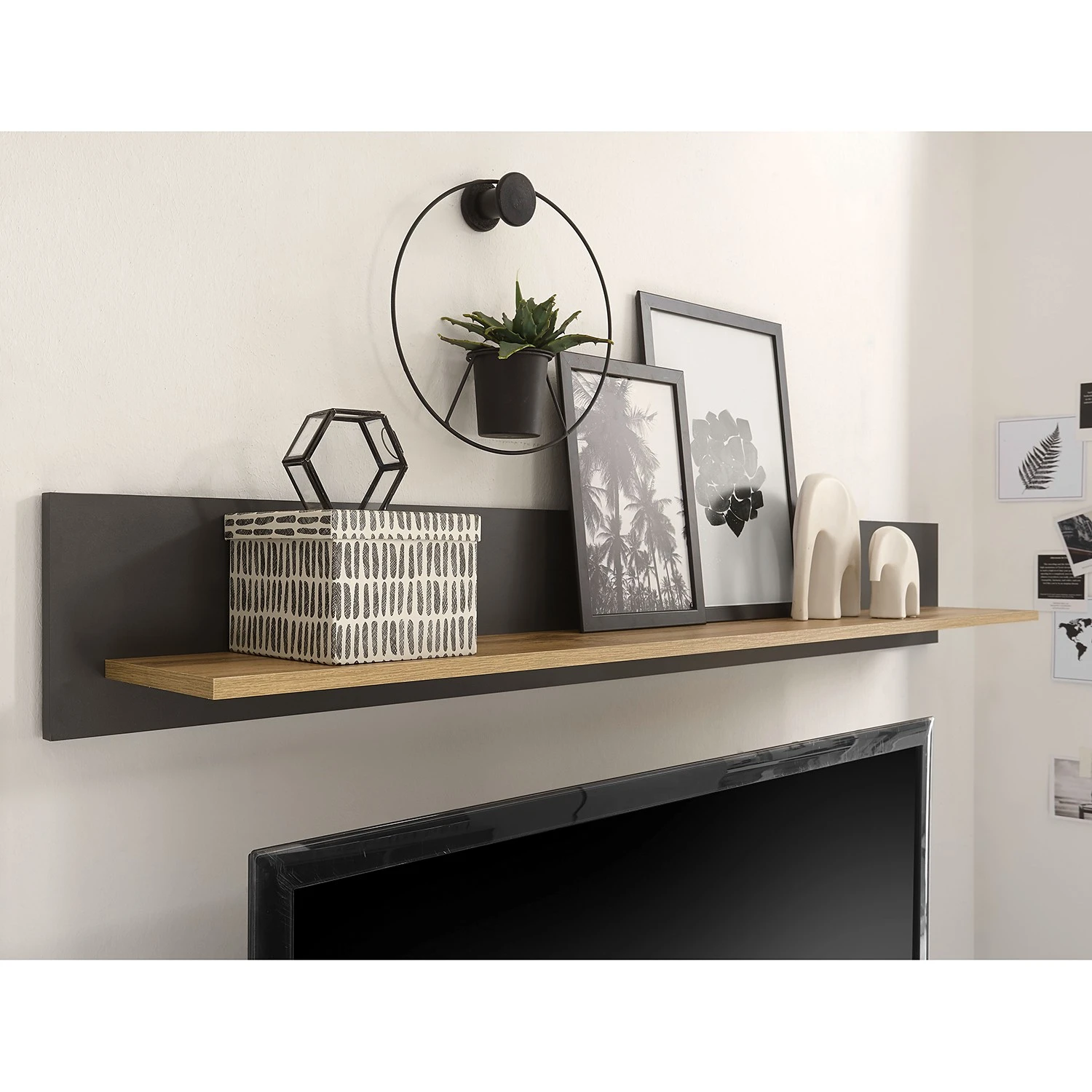 Loftscape Wandboard Accra - Anthrazit / Eiche Dekor 2 Loftscape Wandboard Accra - Anthrazit / Eiche Dekor – Bild 2