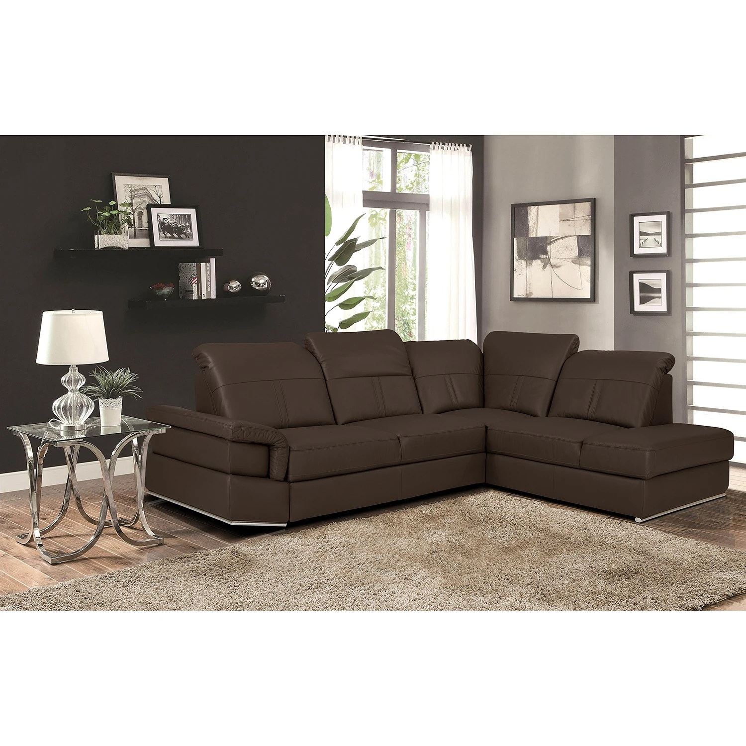 Loftscape Ecksofa Katamaran - Echtleder Maer: Dunkelbraun - Ottomane davorstehend rechts 2 Loftscape Ecksofa Katamaran - Echtleder Maer: Dunkelbraun - Ottomane davorstehend rechts – Bild 2