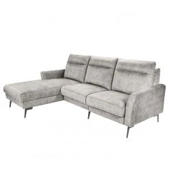 Norrwood Ecksofa Sombrilla - Samt Cloe: Hellgrau - Longchair davorstehend links