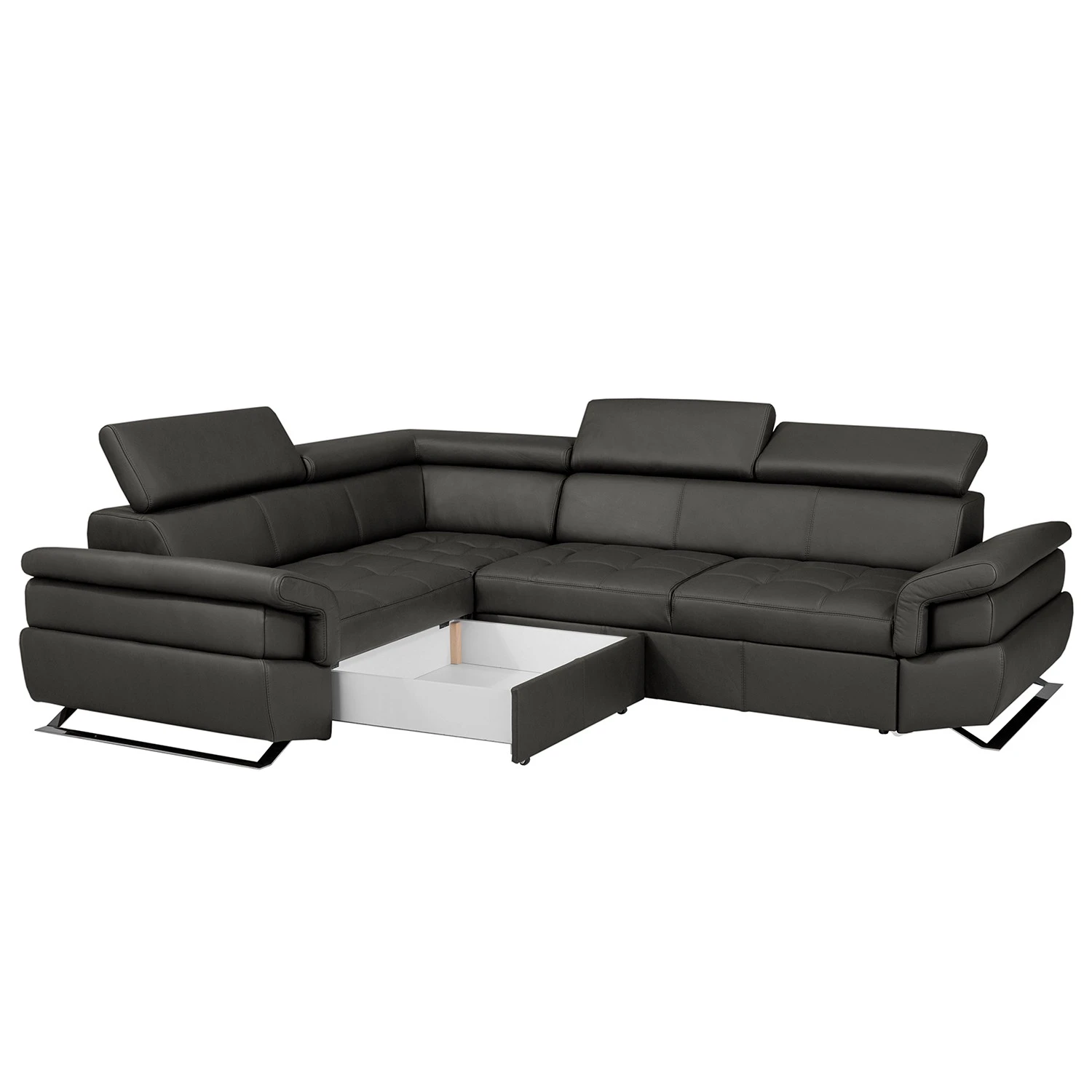 Loftscape Ecksofa Twister - Echtleder Maer: Espresso - Ottomane davorstehend links 3 Loftscape Ecksofa Twister - Echtleder Maer: Espresso - Ottomane davorstehend links – Bild 3
