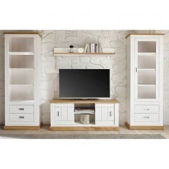 Ridgevalley Wohnwand Ollezy I (4-teilig) - Pinie Weiß Dekor / Eiche Wotan Dekor