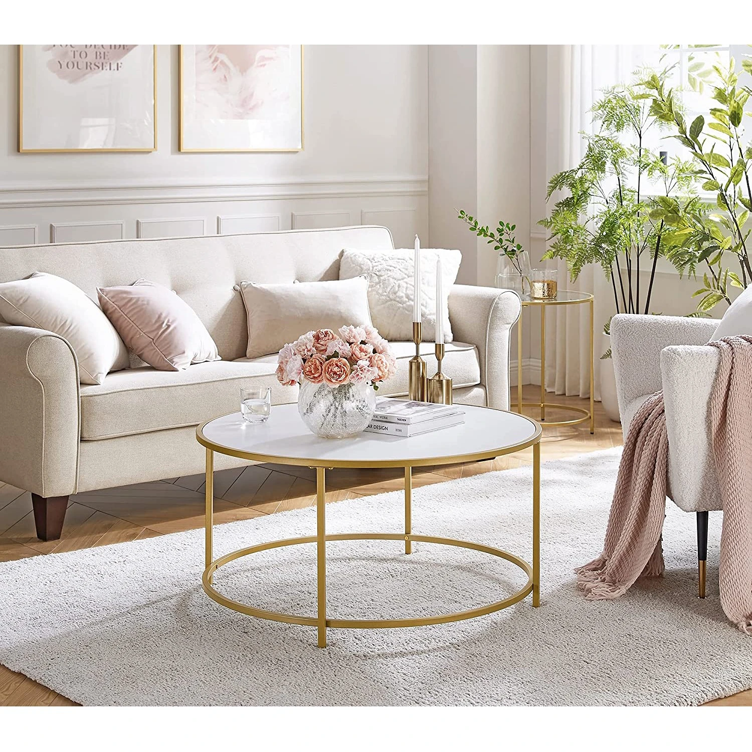 Loftscape Couchtisch Poygan II - Weiß / Gold 4 Loftscape Couchtisch Poygan II - Weiß / Gold – Bild 4