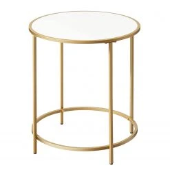 Red Living Beistelltisch Poygan II - Weiß / Gold