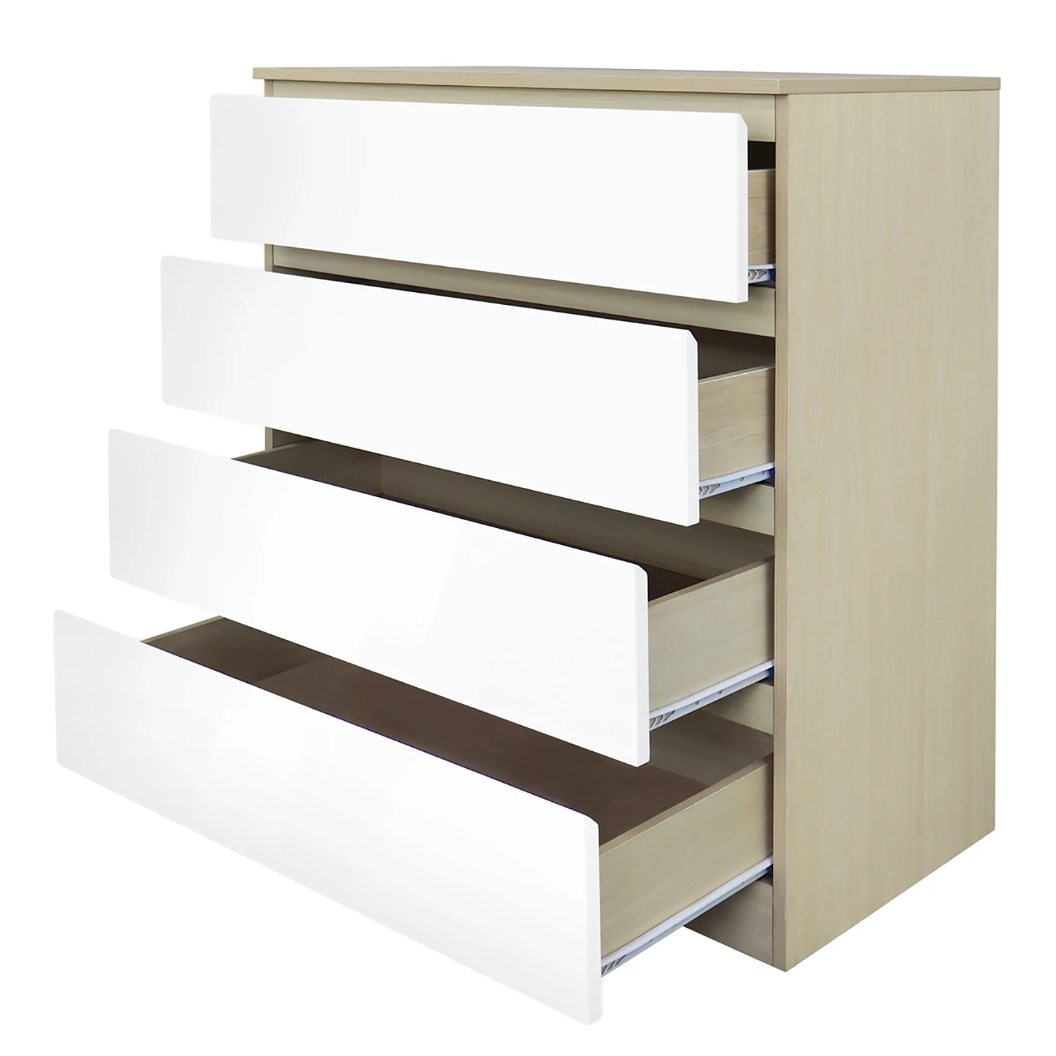 Norrwood Kommode Splendid Night - Hochglanz Weiß / Eiche Sonoma Dekor 4 Norrwood Kommode Splendid Night - Hochglanz Weiß / Eiche Sonoma Dekor – Bild 4