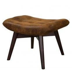 Polsterhocker Brazil II - Microfaser Goda: Cognac