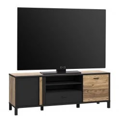 Red Living TV-Lowboard Vallegrande II - Alpenkiefer Dekor / Schwarz