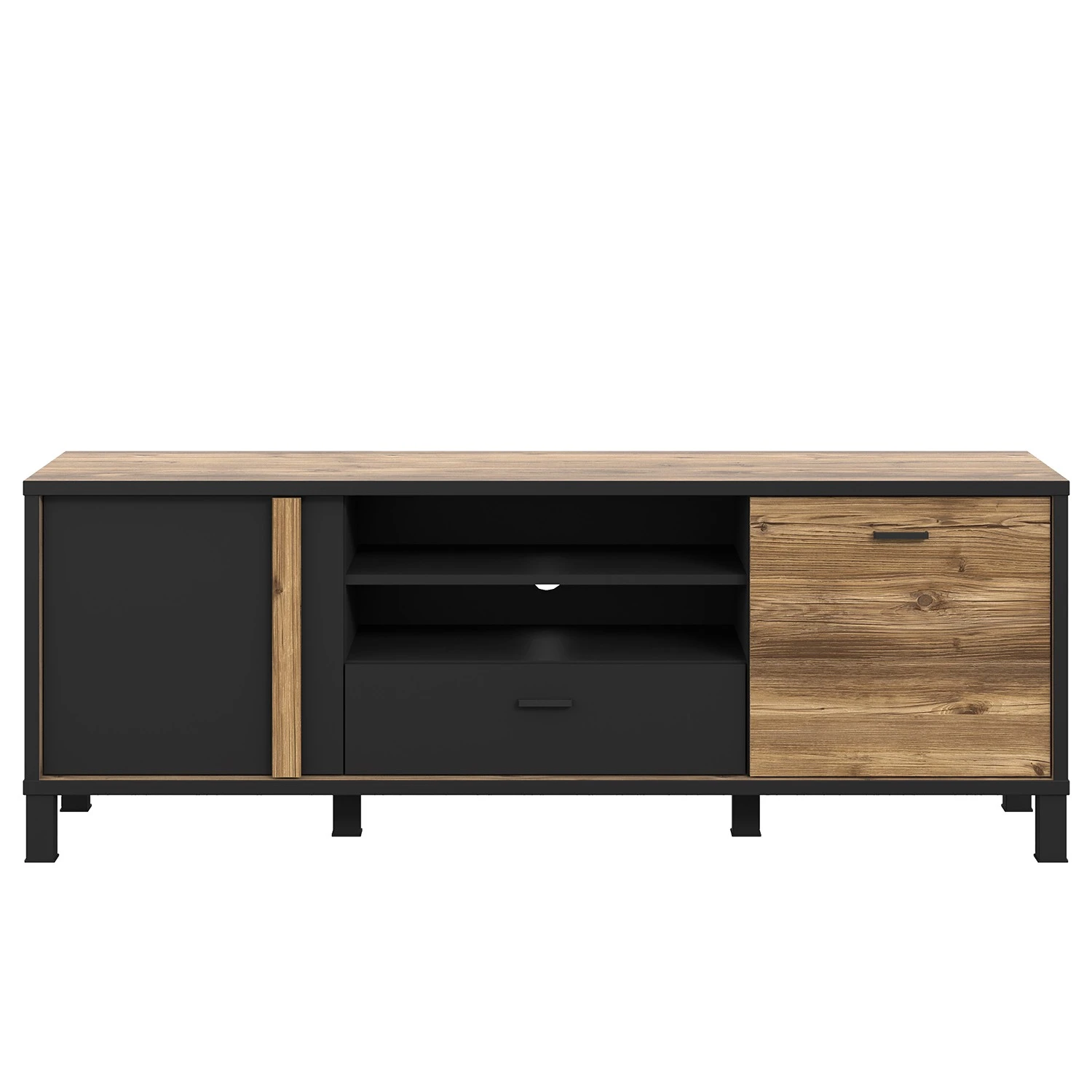 Red Living TV-Lowboard Vallegrande II - Alpenkiefer Dekor / Schwarz 3 Red Living TV-Lowboard Vallegrande II - Alpenkiefer Dekor / Schwarz – Bild 3