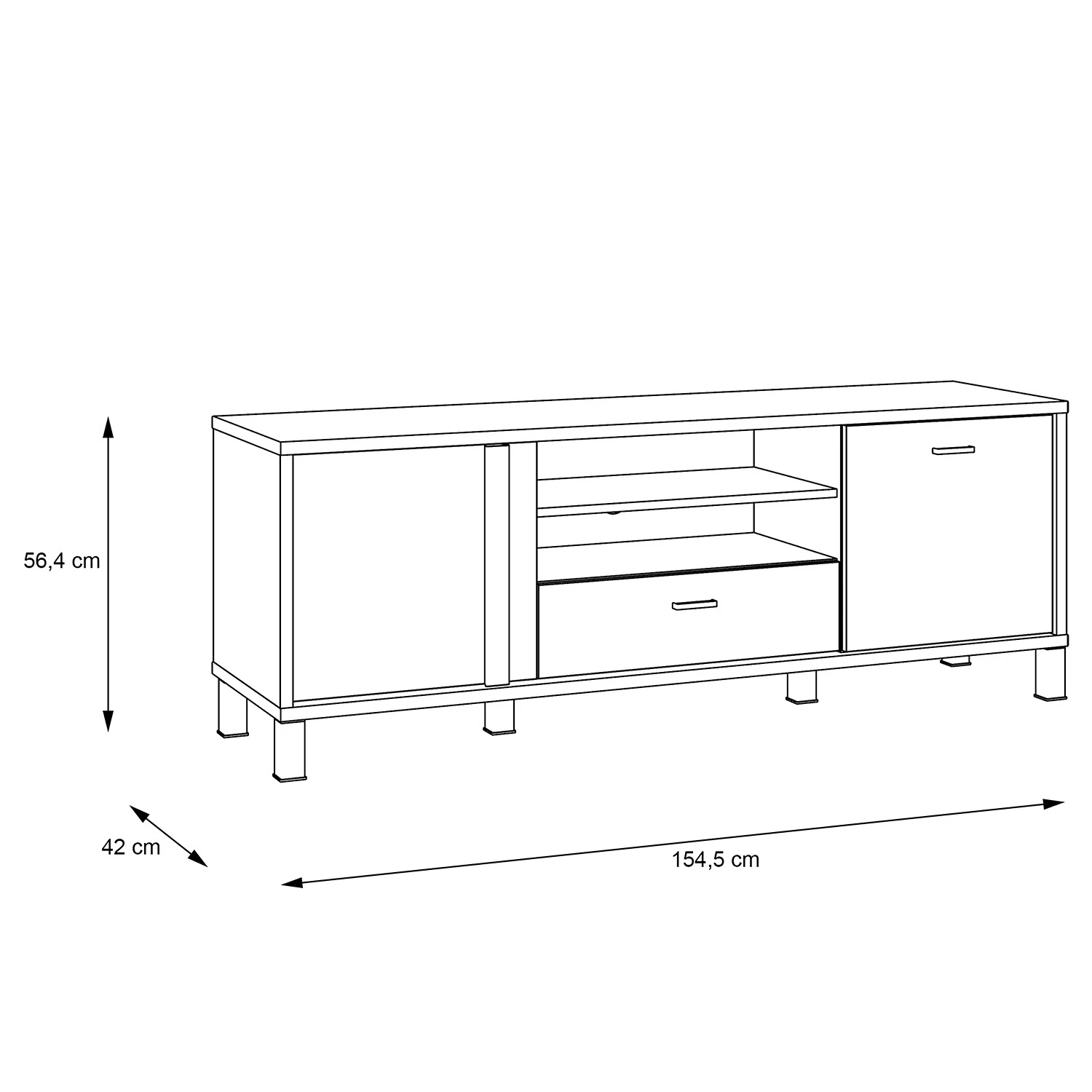 Red Living TV-Lowboard Vallegrande II - Alpenkiefer Dekor / Schwarz 6 Red Living TV-Lowboard Vallegrande II - Alpenkiefer Dekor / Schwarz – Bild 6