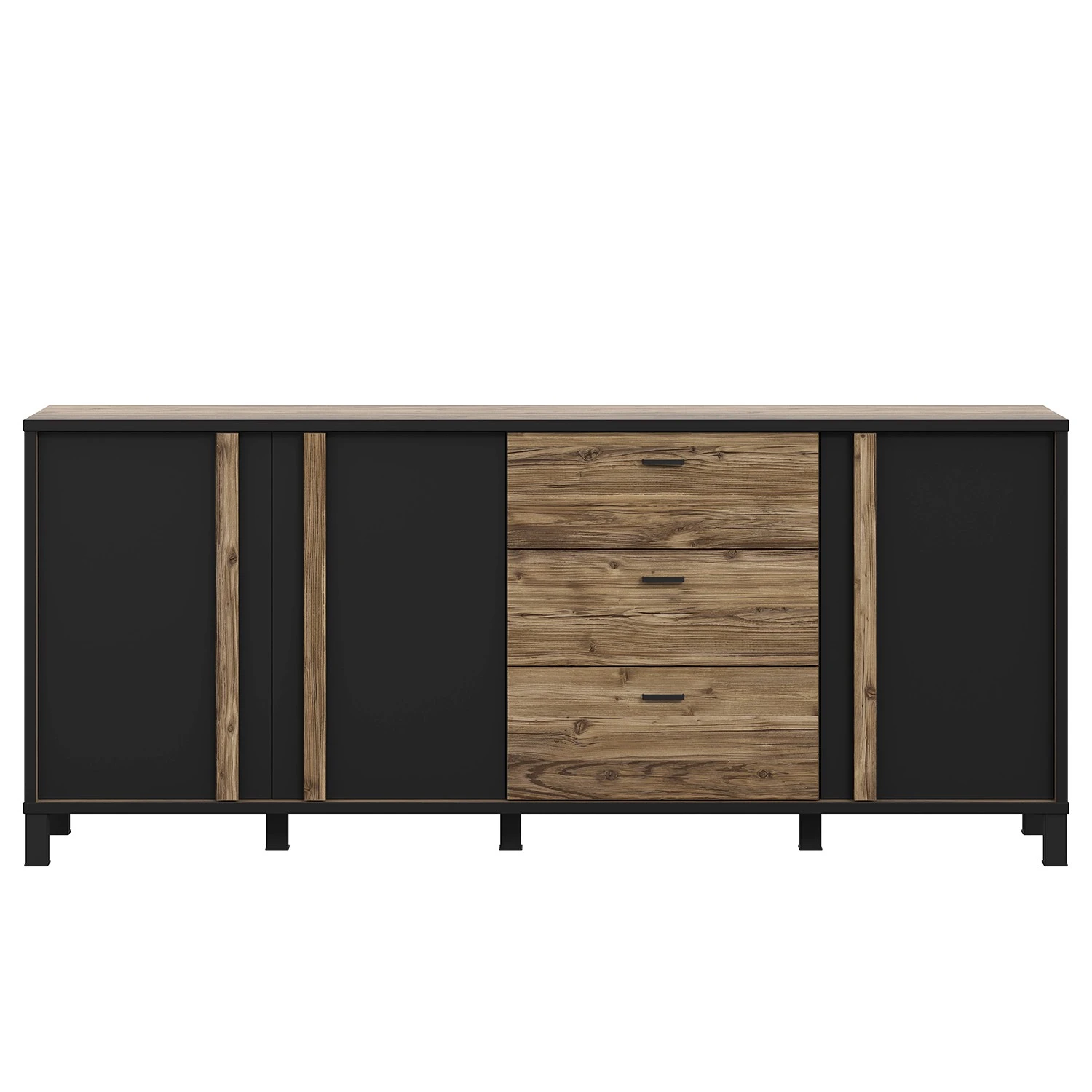 Red Living Sideboard Vallegrande II - Alpenkiefer Dekor / Schwarz 3 Red Living Sideboard Vallegrande II - Alpenkiefer Dekor / Schwarz – Bild 3