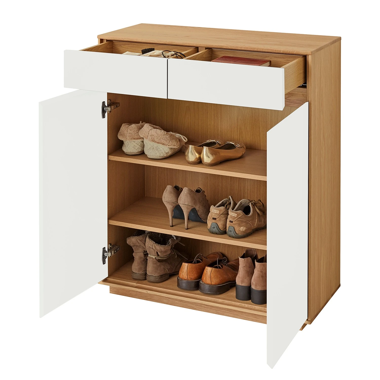 Voss Schuhkommode V100 II - Eiche teilmassiv - Weiß 3 Voss Schuhkommode V100 II - Eiche teilmassiv - Weiß – Bild 3
