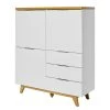 Jahnke Highboard Libre 110 - Kerneiche Dekor / Weiß