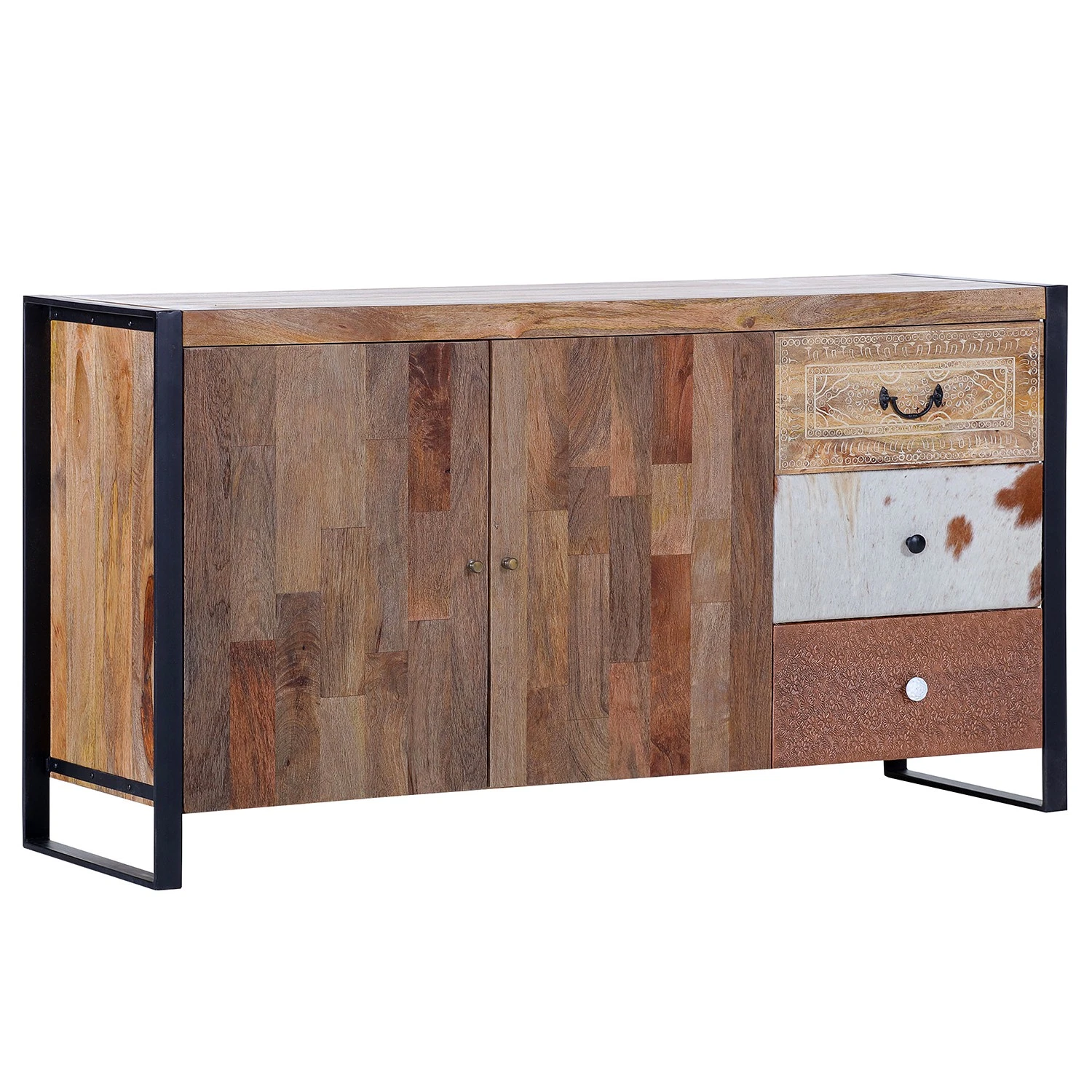 Red Living Sideboard Vallentuna - Mango massiv / Metall - Mango / Schwarz 1 Red Living Sideboard Vallentuna - Mango massiv / Metall - Mango / Schwarz
