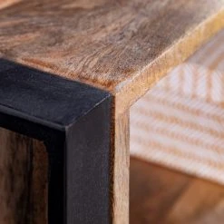 Red Living TV-Lowboard Vallentuna - Mango massiv / Metall - Mango / Schwarz -Wohnzimmermöbel boutique en ligne 1000359919 220621 047 DETAILS P000000001000359919