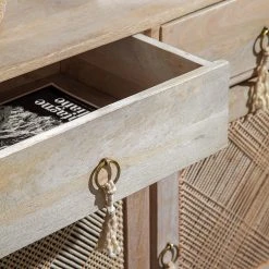 Ridgevalley Sideboard Lumby I - Mango massiv - Mango Hell / Grau -Wohnzimmermöbel boutique en ligne 1000359920 220621 030 DETAILS P000000001000359920