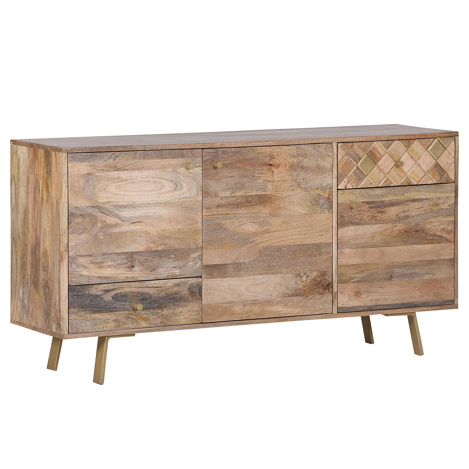 Naturoo Sideboard Yearby - Mango massiv - Mango / Gold 1 Naturoo Sideboard Yearby - Mango massiv - Mango / Gold