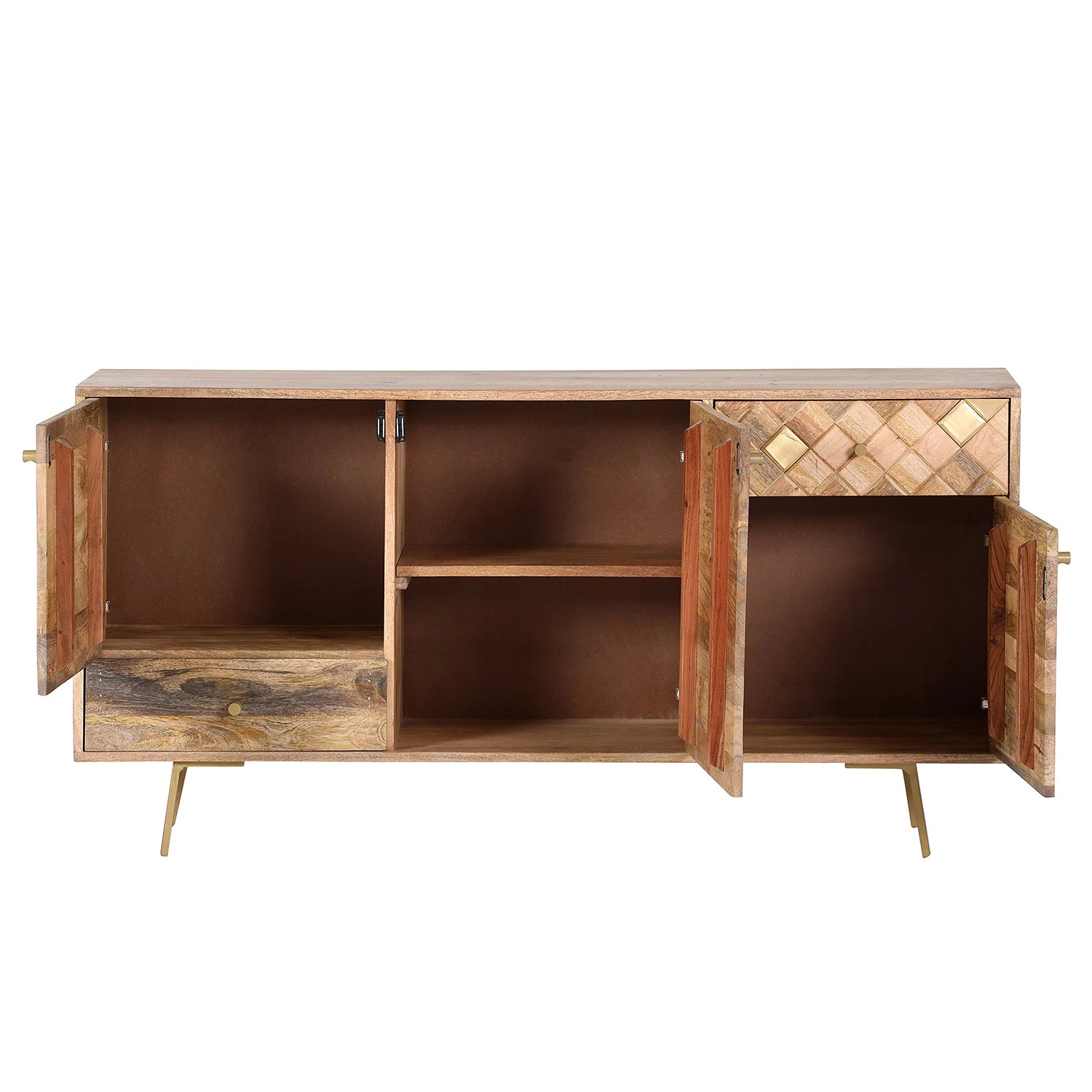 Naturoo Sideboard Yearby - Mango massiv - Mango / Gold 4 Naturoo Sideboard Yearby - Mango massiv - Mango / Gold – Bild 4