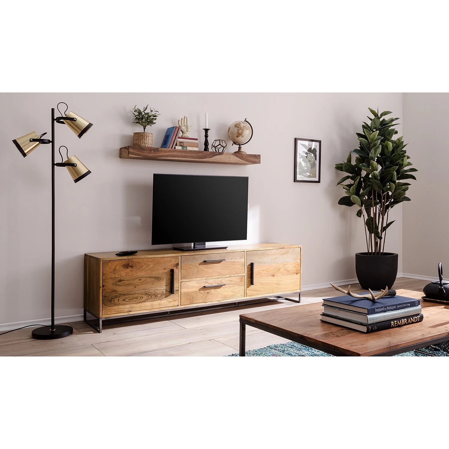 Ars manufacti TV-Lowboard Woodson III - Akazie massiv / Metall - Akazie Hellbraun 2 Ars manufacti TV-Lowboard Woodson III - Akazie massiv / Metall - Akazie Hellbraun – Bild 2