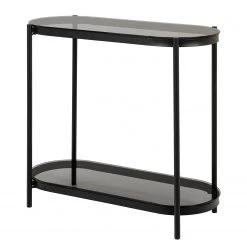 Loftscape Konsolentisch Totowa - Glas / Eisen - Rauchglas / Schwarz