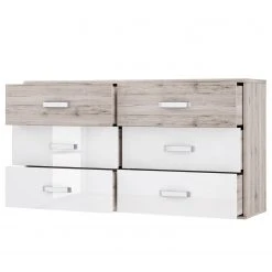 Loftscape Kommode Asperen - Sandeiche Dekor / Hochglanz Weiß - Breite: 150 cm 10 Loftscape Kommode Asperen - Sandeiche Dekor / Hochglanz Weiß - Breite: 150 cm -Wohnzimmermöbel boutique en ligne 1000363098 220825 030 DETAILS P000000001000363098