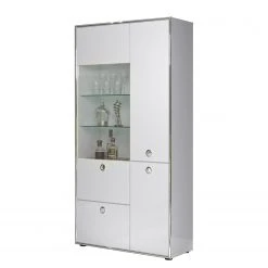 Trendteam Vitrinenschrank Infinity - Hochglanz Weiß / Matt Weiß