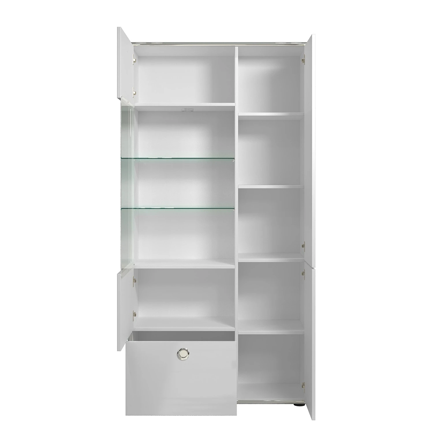 Trendteam Vitrinenschrank Infinity - Hochglanz Weiß / Matt Weiß 6 Trendteam Vitrinenschrank Infinity - Hochglanz Weiß / Matt Weiß – Bild 6