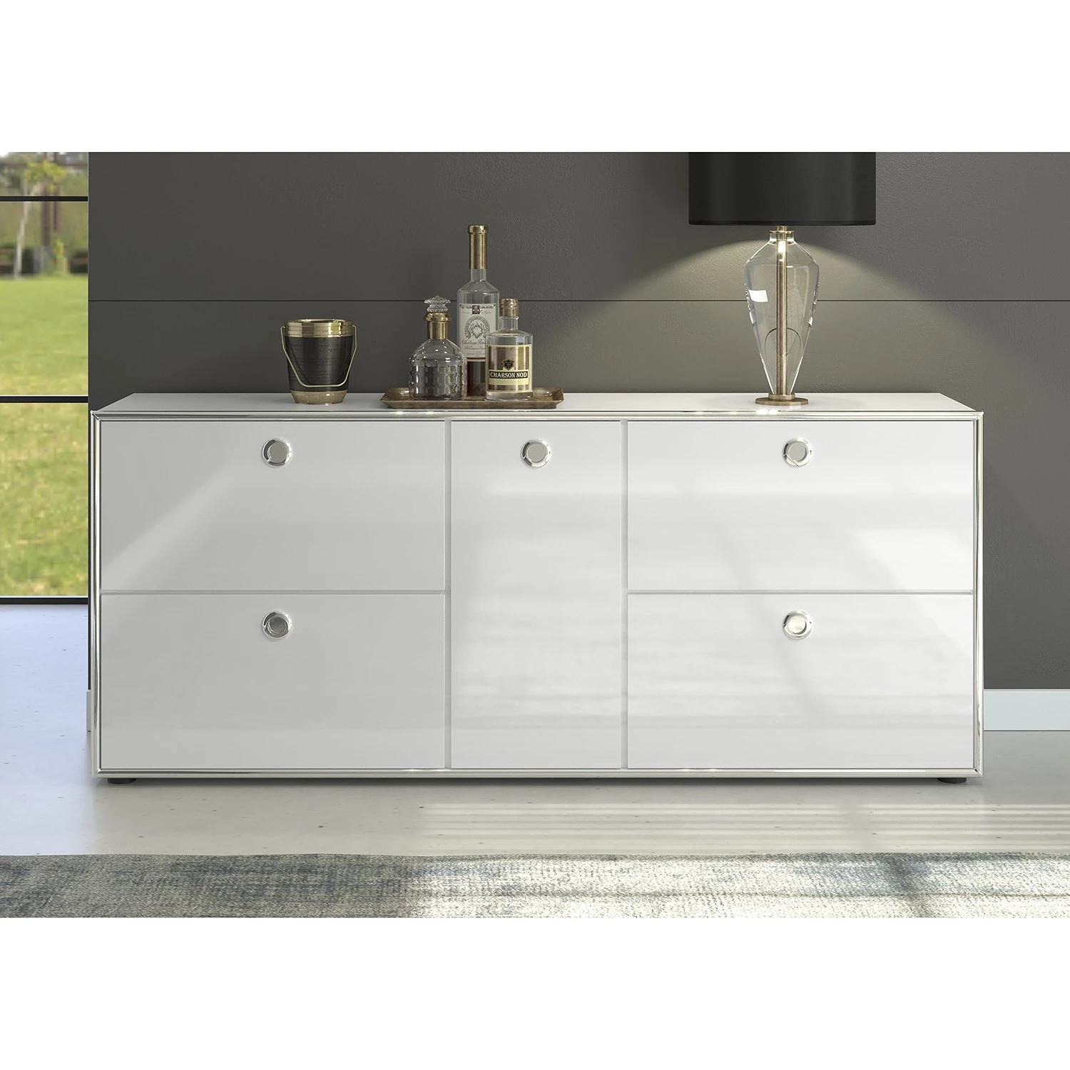 Trendteam Sideboard Infintiy I - Hochglanz Weiß / Matt Weiß 3 Trendteam Sideboard Infintiy I - Hochglanz Weiß / Matt Weiß – Bild 3
