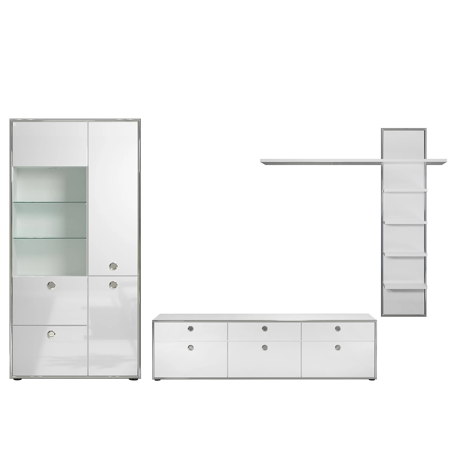 Trendteam Wohnwand Infinity II (3-teilig) - Hochglanz Weiß / Matt Weiß 3 Trendteam Wohnwand Infinity II (3-teilig) - Hochglanz Weiß / Matt Weiß – Bild 3