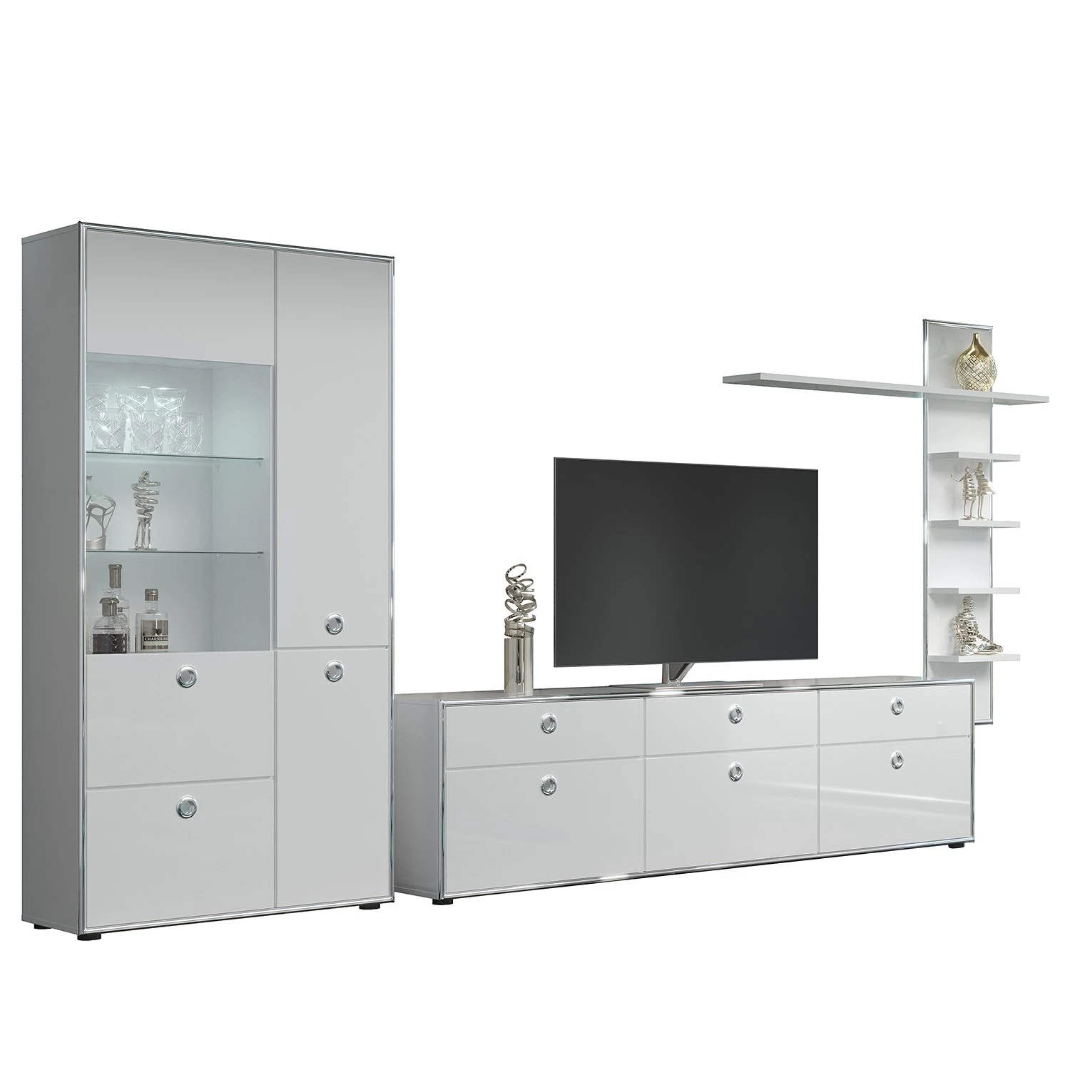 Trendteam Wohnwand Infinity II (3-teilig) - Hochglanz Weiß / Matt Weiß 4 Trendteam Wohnwand Infinity II (3-teilig) - Hochglanz Weiß / Matt Weiß – Bild 4